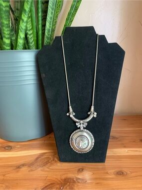 Silver-Tone Statement Pendant Necklace - Silver